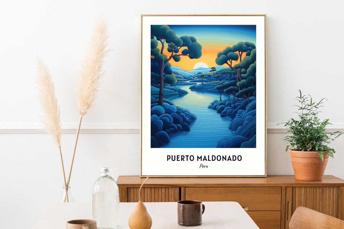 Tres Chimbadas Lake Travel Print, Puerto Maldonado Peru - Image 2