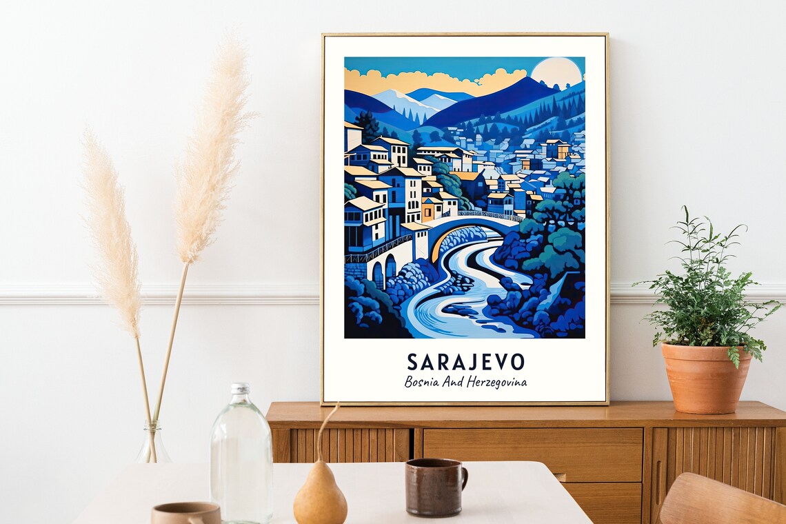 Baarija Travel Print, Sarajevo City Poster - Image 2
