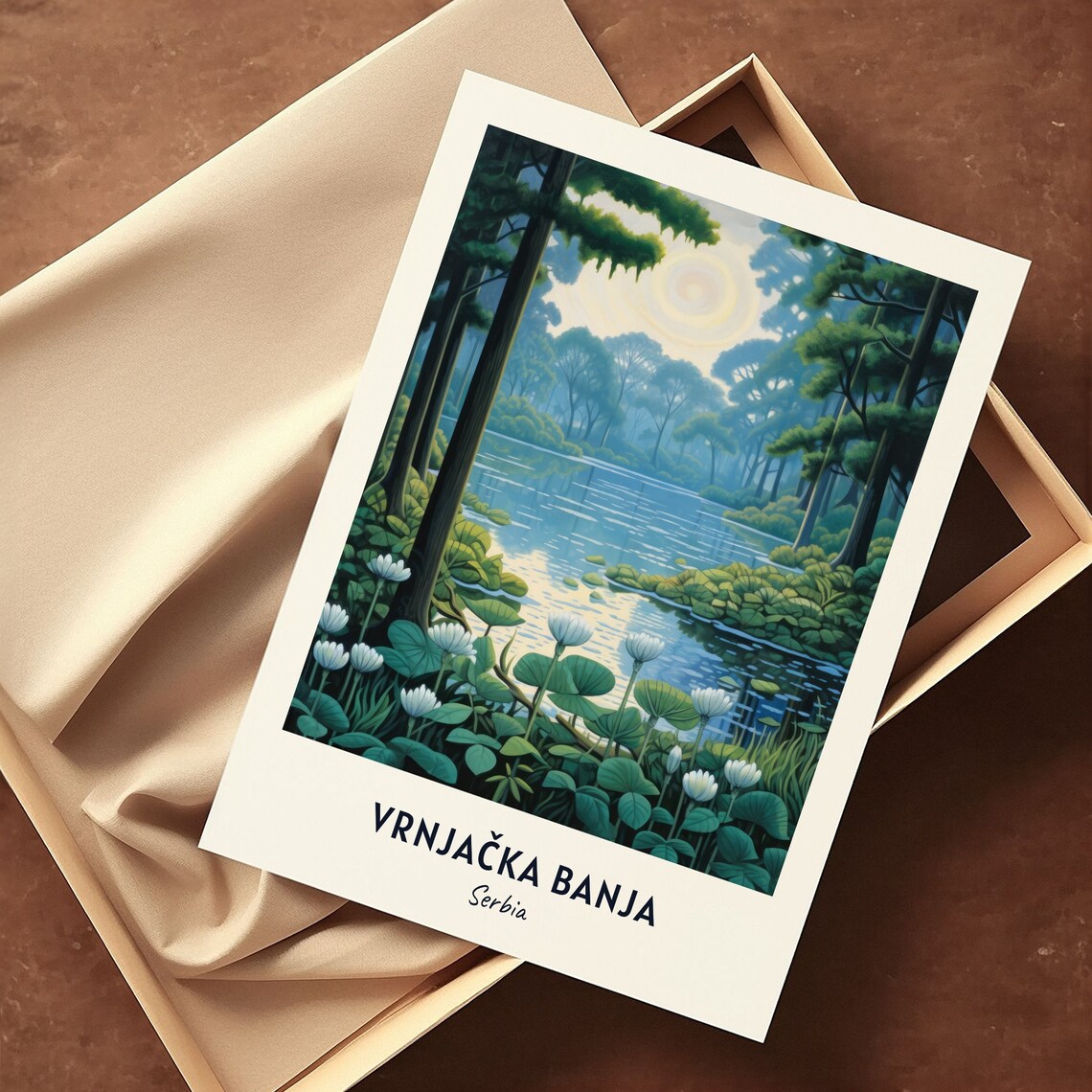 Vrnjačka Banja Park Travel Poster, Serbia City Scene - Image 3
