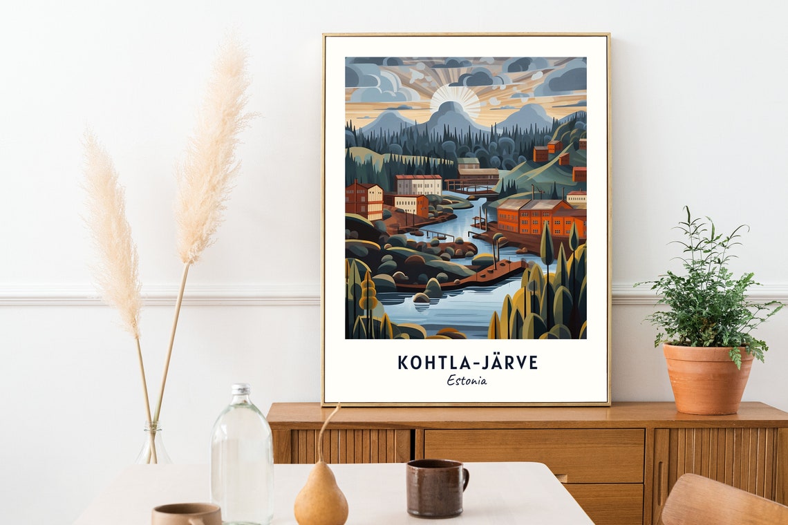 Kohtla-Järve River Valley Mills at Glowing Sunset in Estonia Poster - Image 2