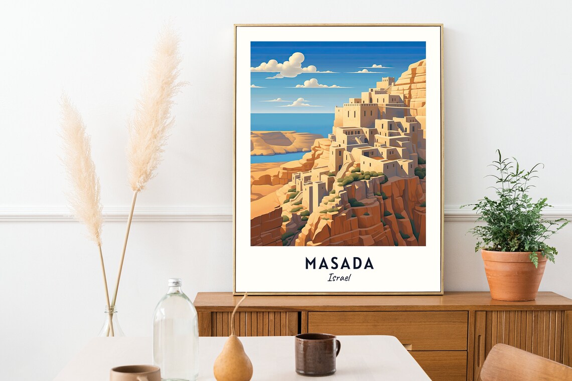 Masada Israel Travel Poster, City Wall Art Print - Image 2