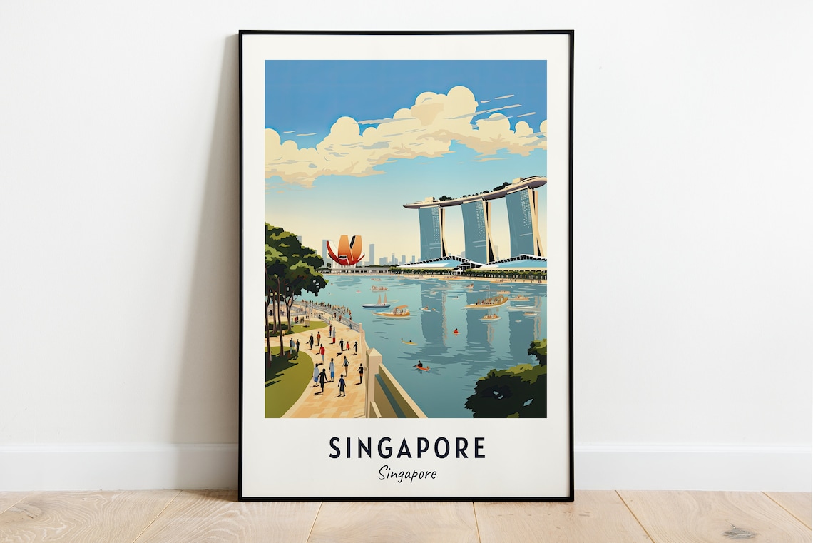 Singapore Marina Bay Sands Travel Poster