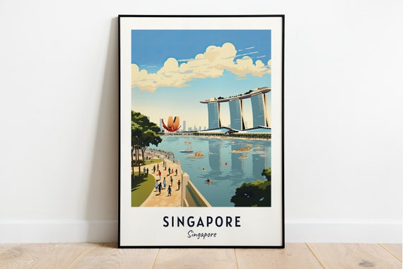 Singapore Marina Bay Sands Travel Poster