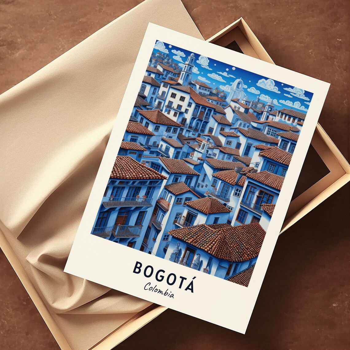 Bogota Colombia Historic Old Town Blue Roofs And Churches Travel Poster - Image 3