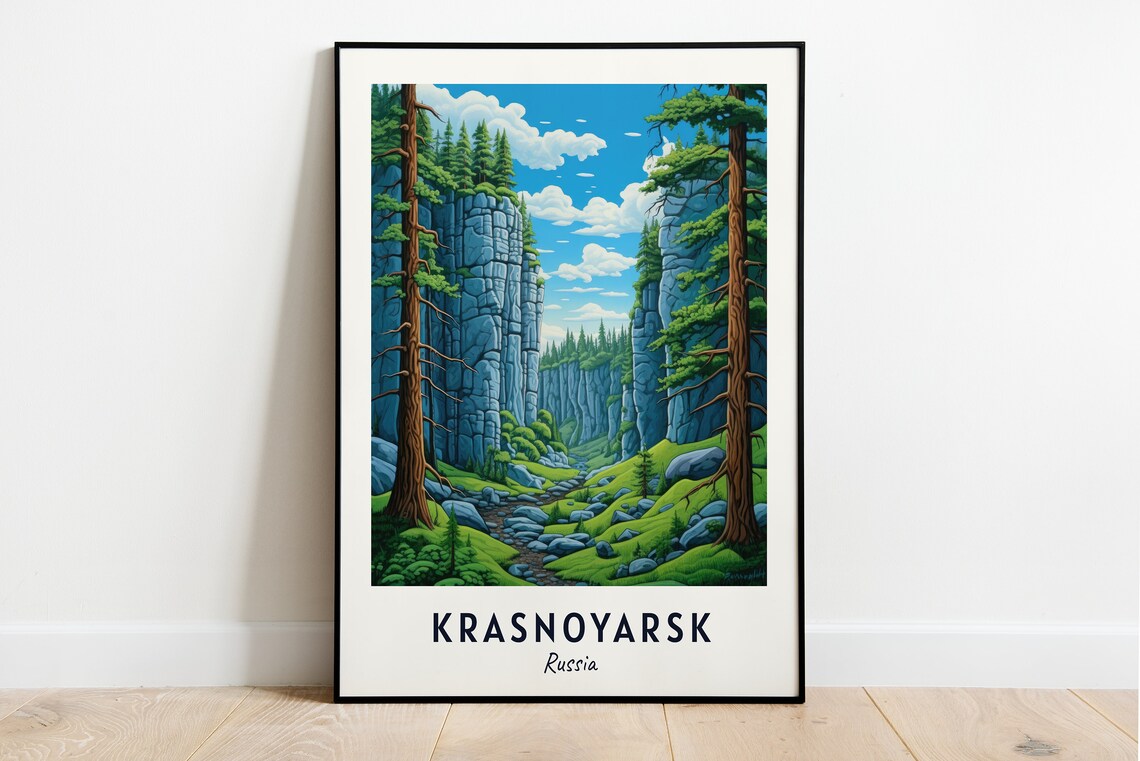 Stolby Nature Reserve Travel Print Wall Art Krasnoyarsk Russia City Print Stolby Nature Reserve Travel Gift Wall Art
