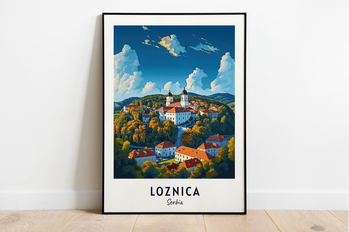 Loznica Travel Print Wall Art Loznica Serbia City Print Loznica Travel Gift Loznica City Poster Travel Gift