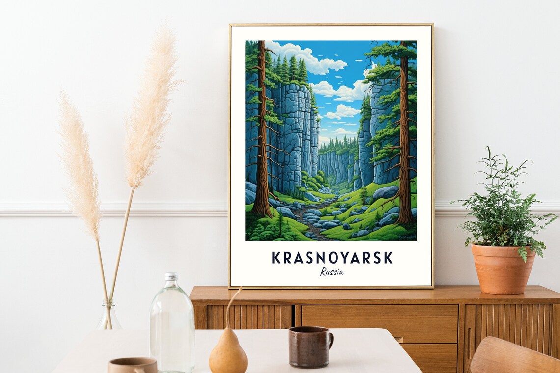 Stolby Nature Reserve Travel Print Wall Art Krasnoyarsk Russia City Print Stolby Nature Reserve Travel Gift Wall Art - Image 2