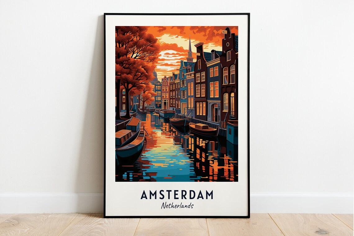Amsterdam Travel Gift City Poster Print