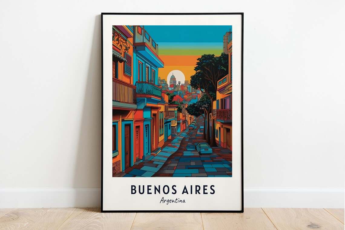 Buenos Aires Argentina Travel Poster, City Print