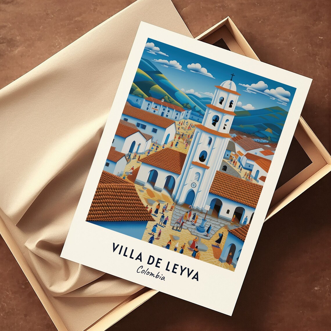 Villa De Leyva Colombia Colonial Plaza And Church Tower Poster - Image 3