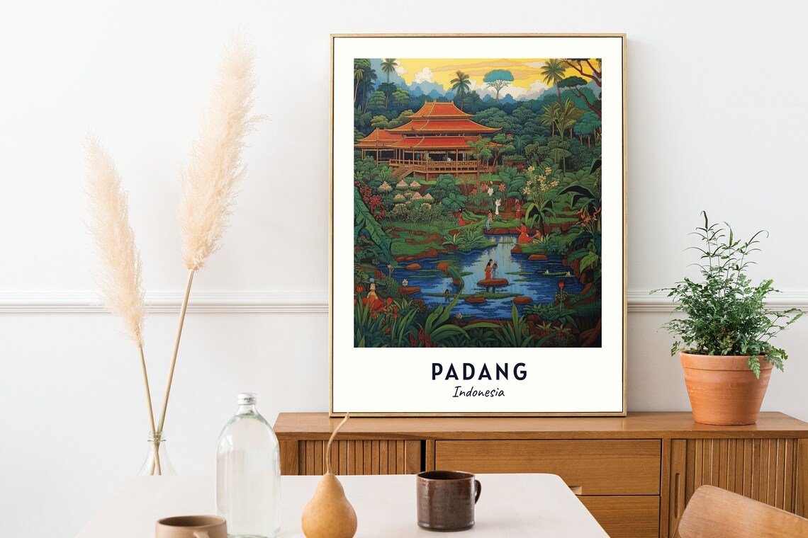 Padang Indonesia Minangkabau House In Tropical Garden Poster - Image 2