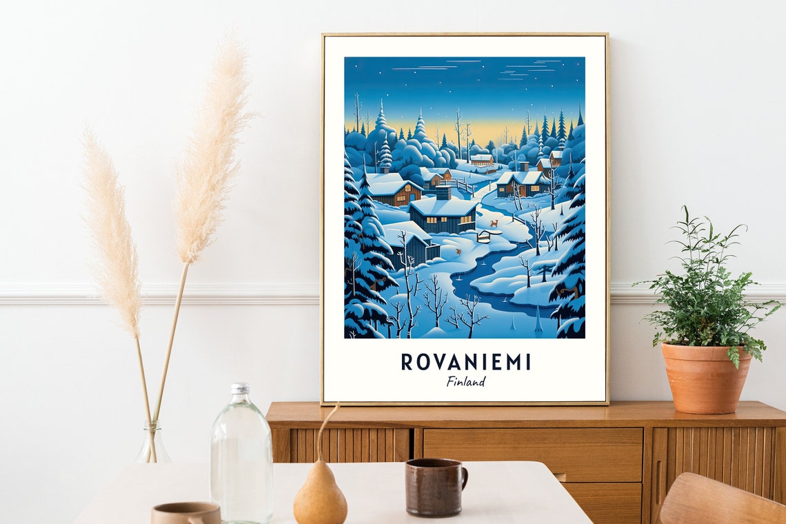 Santa Claus Village Travel Print Wall Art Rovaniemi Finland City Print Santa Claus Village Travel Gift Santa Claus Village Poster - Image 2