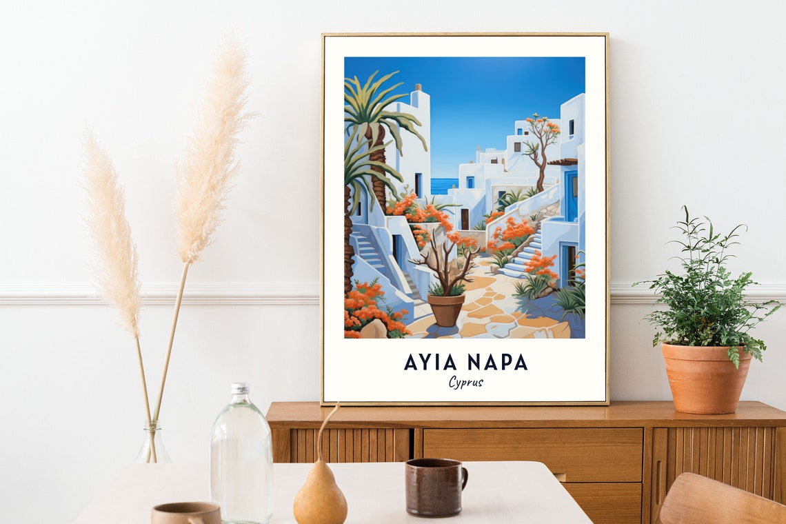 Ayia Napa Travel Print Wall Art Ayia Napa Cyprus City Print Ayia Napa Travel Gift Ayia Napa City Poster Travel Gift - Image 2