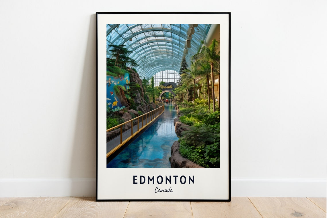 Edmonton Canada Glass Dome Tropical Conservatory Travel Poster