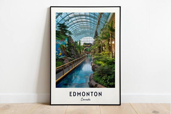 Edmonton Canada Glass Dome Tropical Conservatory Travel Poster