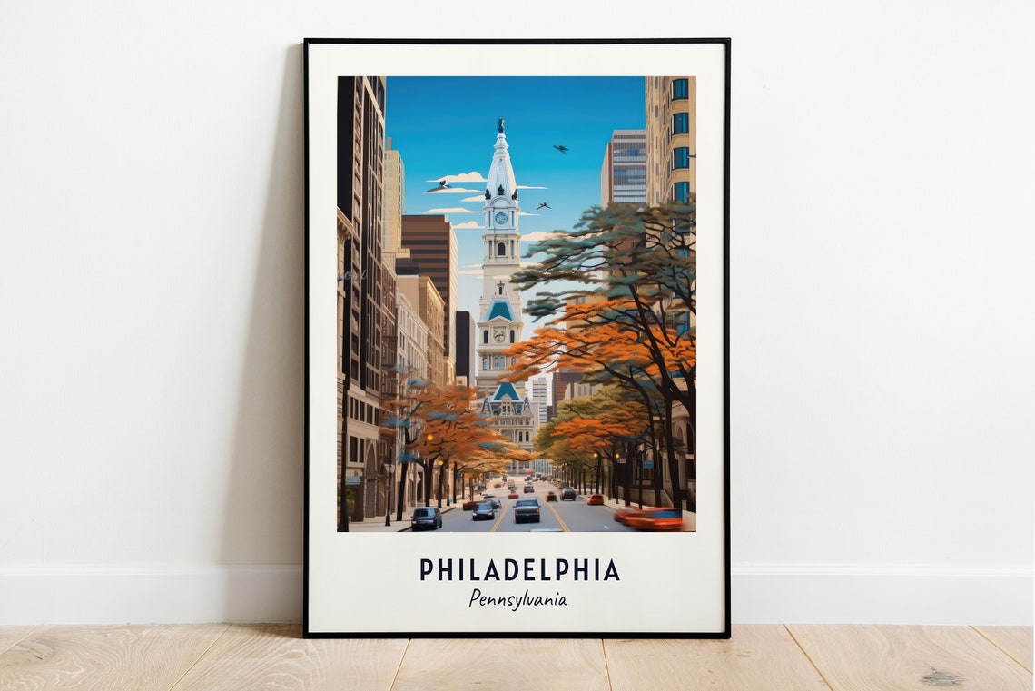 Philadelphia Travel Print Wall Art Philadelphia Pennsylvania City Print Philadelphia Travel Gift Philadelphia City Poster Travel Gift