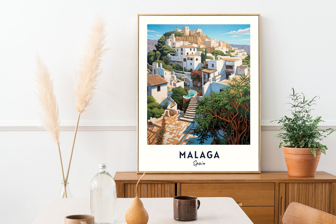 Alcazaba Of Malaga Travel Print Wall Art Malaga Spain City Print Alcazaba Of Malaga Travel Gift Alcazaba Of Malaga Poster Travel Gift - Image 2