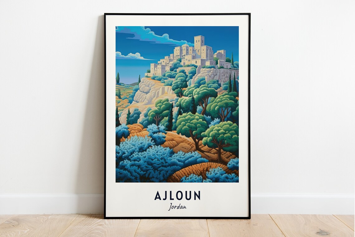 Ajloun Castle Travel Print Wall Art Ajloun Jordan City Print Ajloun Castle Travel Gift Ajloun Castle Poster Wall Art