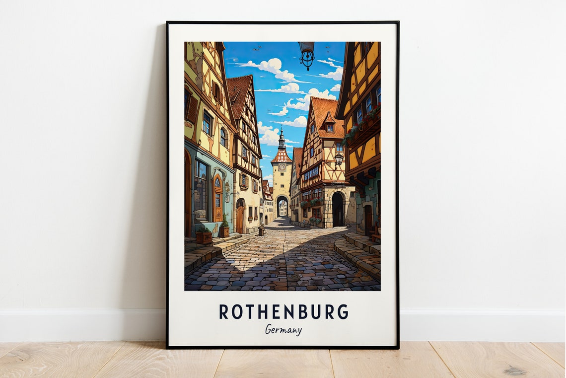 Rothenburg Travel Print Wall Art Rothenburg Germany City Print Rothenburg Travel Gift Rothenburg City Poster
