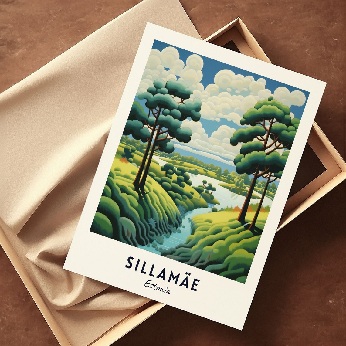 Sillamäe Estonia Green Forest River Valley Summer Travel Poster - Image 3