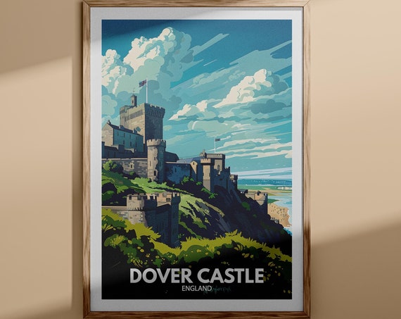Dover Castle Print Dover Castle Poster England Castle Wall Art Decor England Castle Travel Poster United Kingdom Castle
