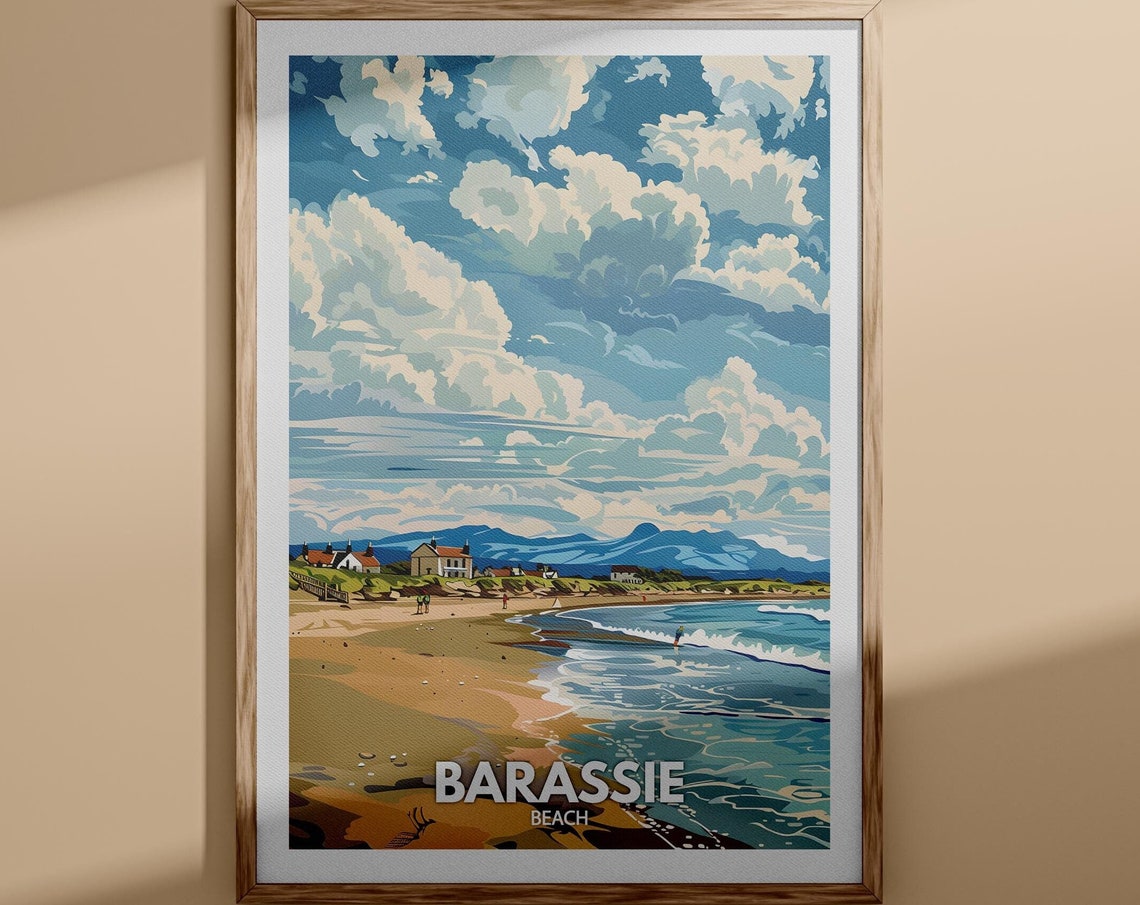 Barassie Beach Print Barassie Beach Poster Barassie Travel Poster Barassie Wall Art Print United Kingdom Beach Art Uk Natural Prints
