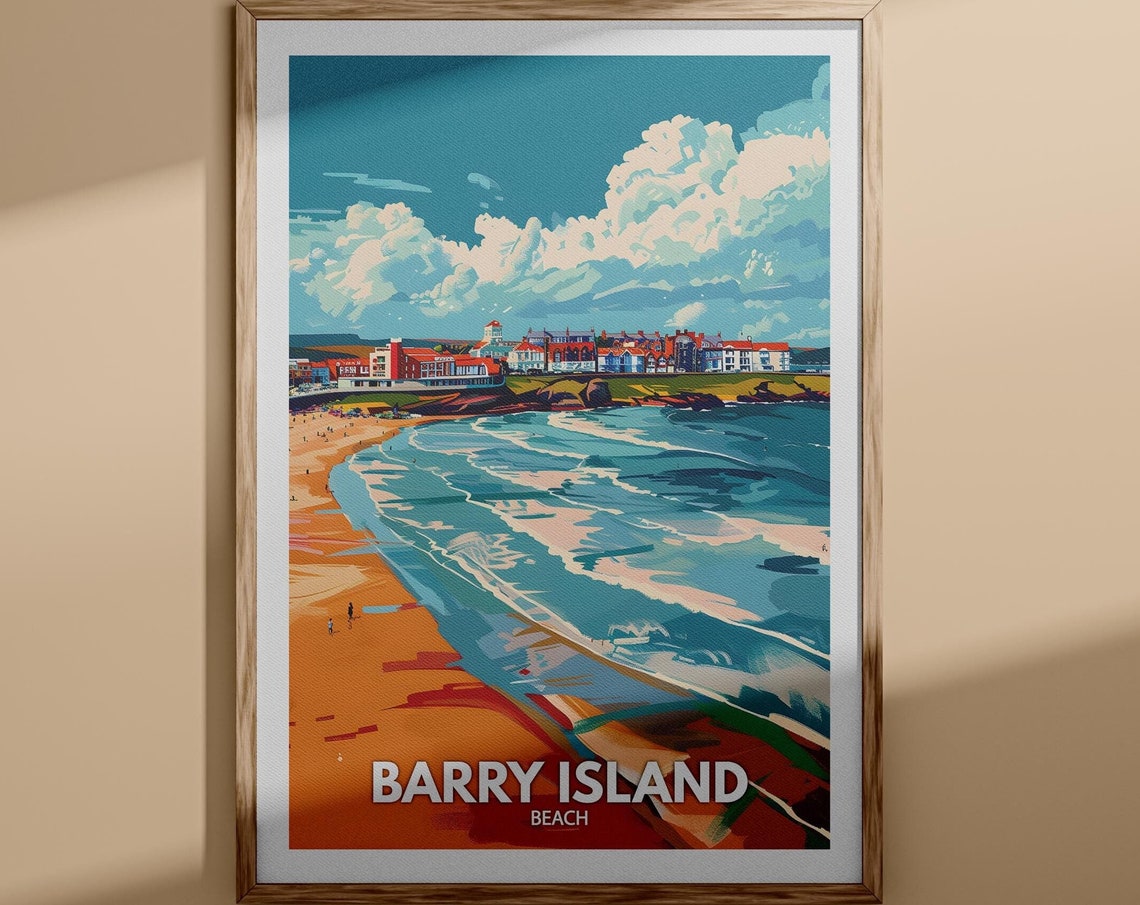 Barry Island Beach Print Barry Island Beach Poster Barry Island Travel Poster Barry Island Wall Art Uk Beach Art Uk Natural Prints