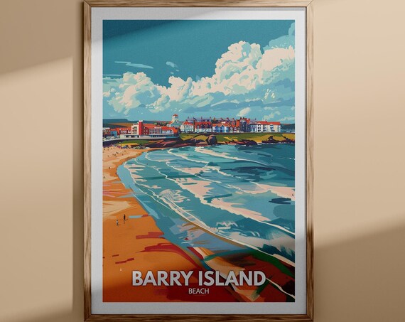 Barry Island Beach Print Barry Island Beach Poster Barry Island Travel Poster Barry Island Wall Art Uk Beach Art Uk Natural Prints