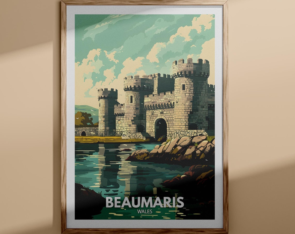 Beaumaris Print Beaumaris Poster Uk Wall Art Wales Wall Art Decor Uk Travel Poster United Kingdom Print Wales City Art