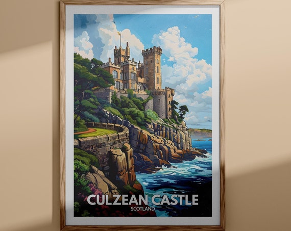 Culzean Castle Print Culzean Castle Poster Scotland Castle Wall Art Decor Scotland Castle Travel Poster United Kingdom Castle