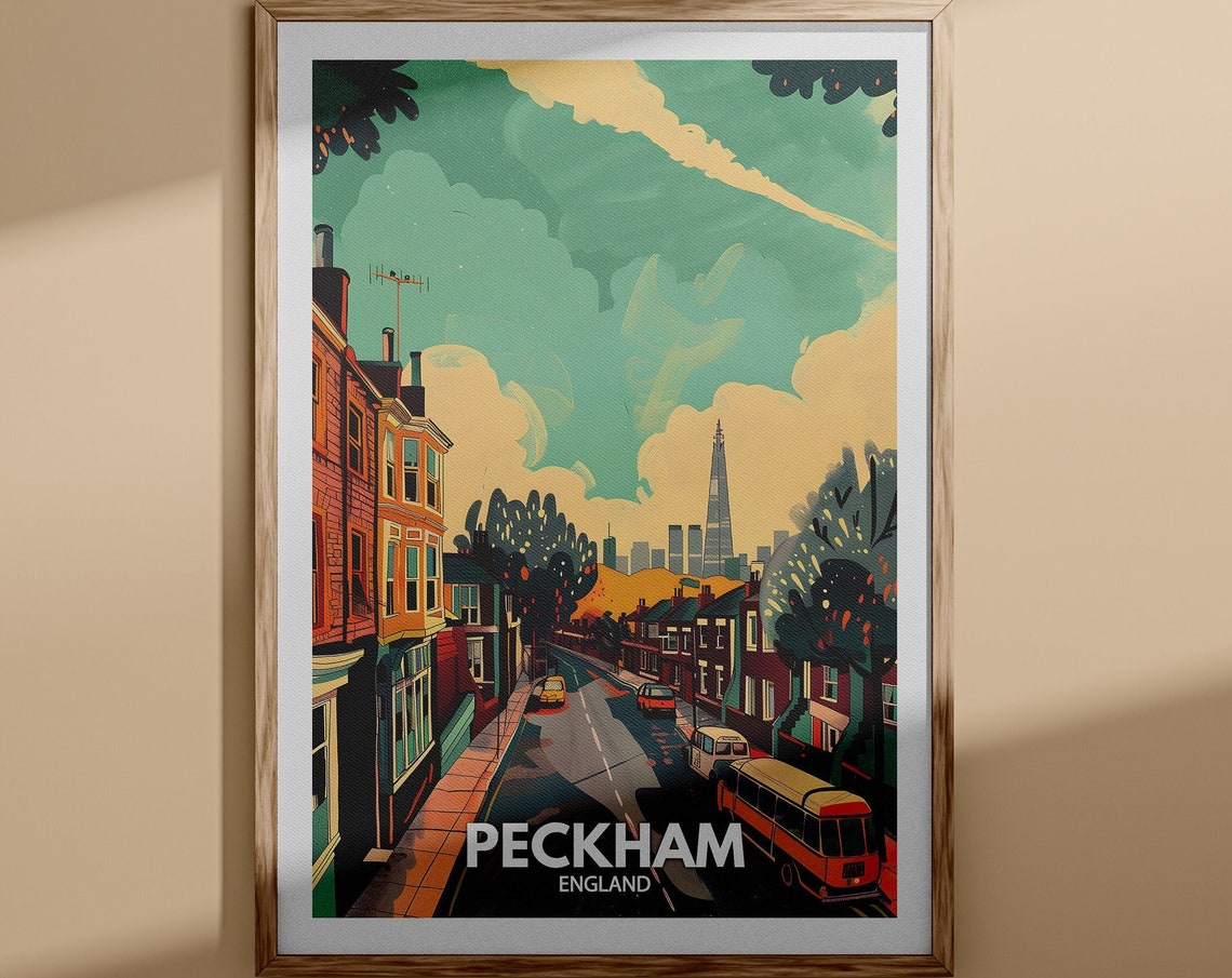 Peckham Print London City Poster Uk Wall Art England Wall Art Decor British Travel Poster United Kingdom Print England City Art