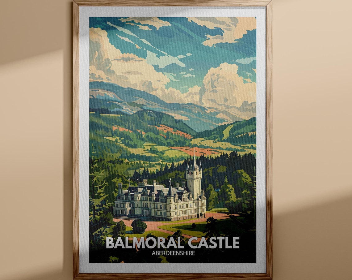Balmoral Castle Aberdeenshire Royal Estate Valley Travel Poster