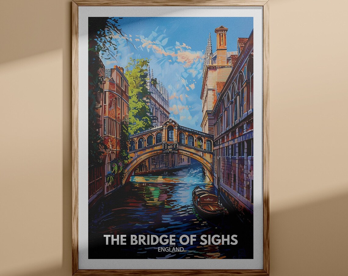 The Bridge Of Sighs England Covered Bridge Canal Water Poster
