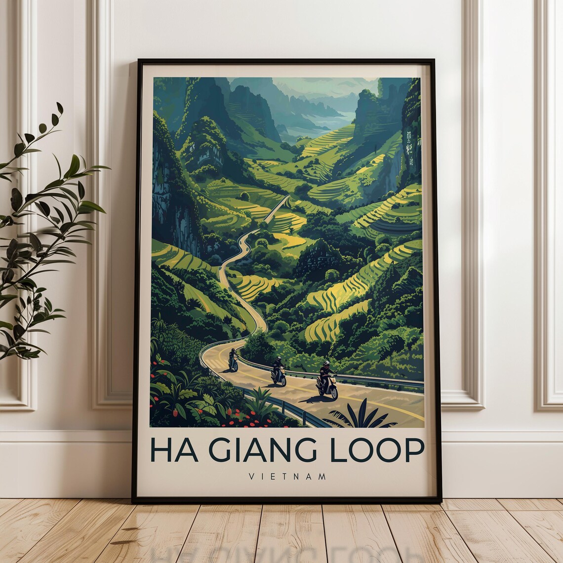 Ha Giang Loop Illustration Home Office Wall Art Print