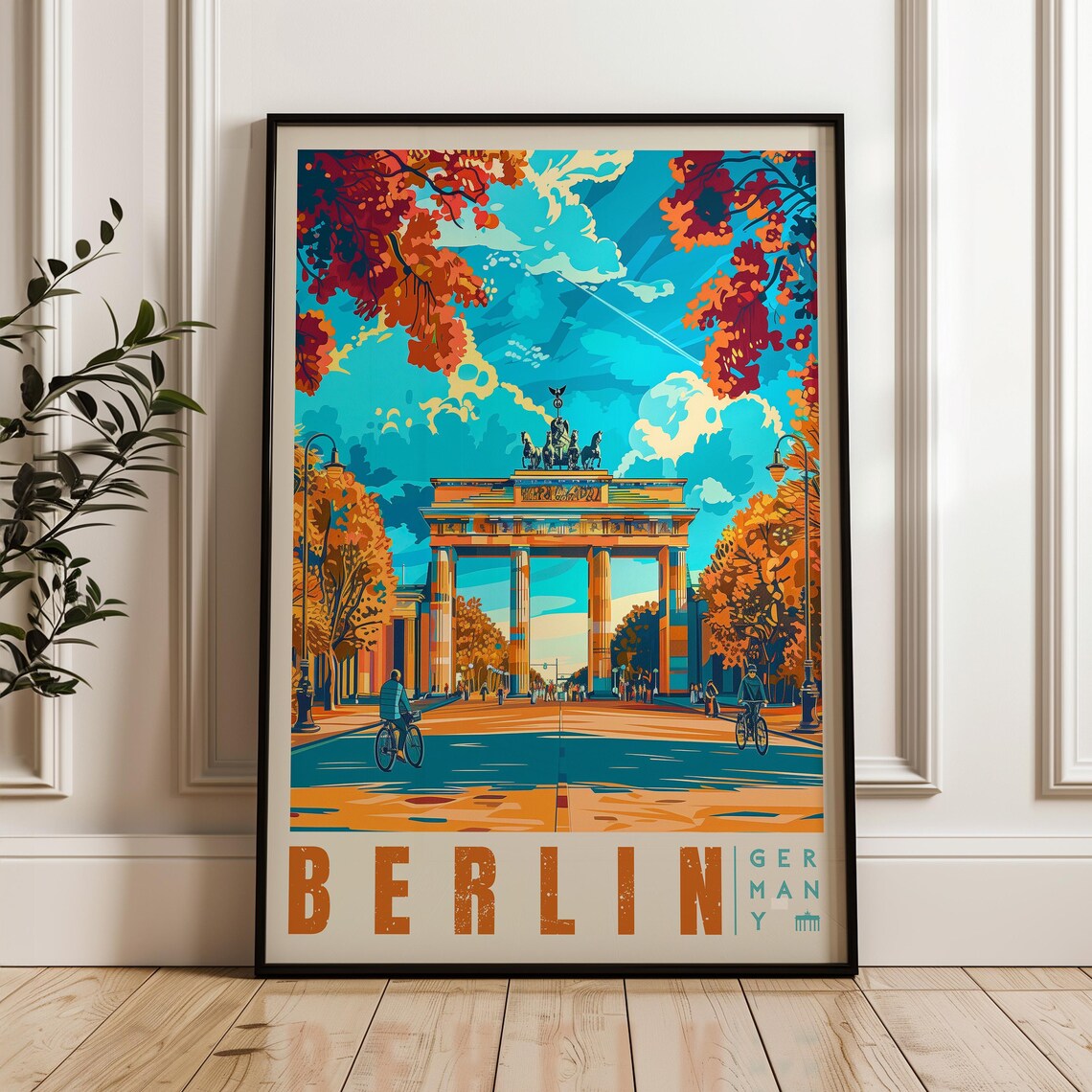 Berlin Travel Poster, Brandenburg Gate Germany Art Print