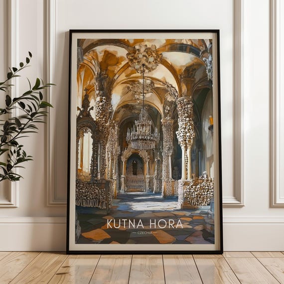 Kutna Hora Travel Poster, Gothic Illustration