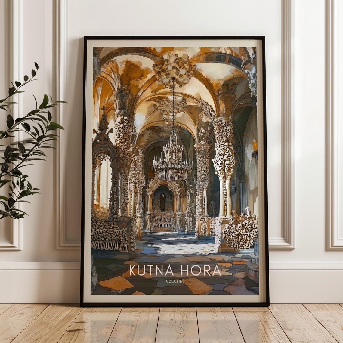 Kutna Hora Travel Poster, Gothic Illustration