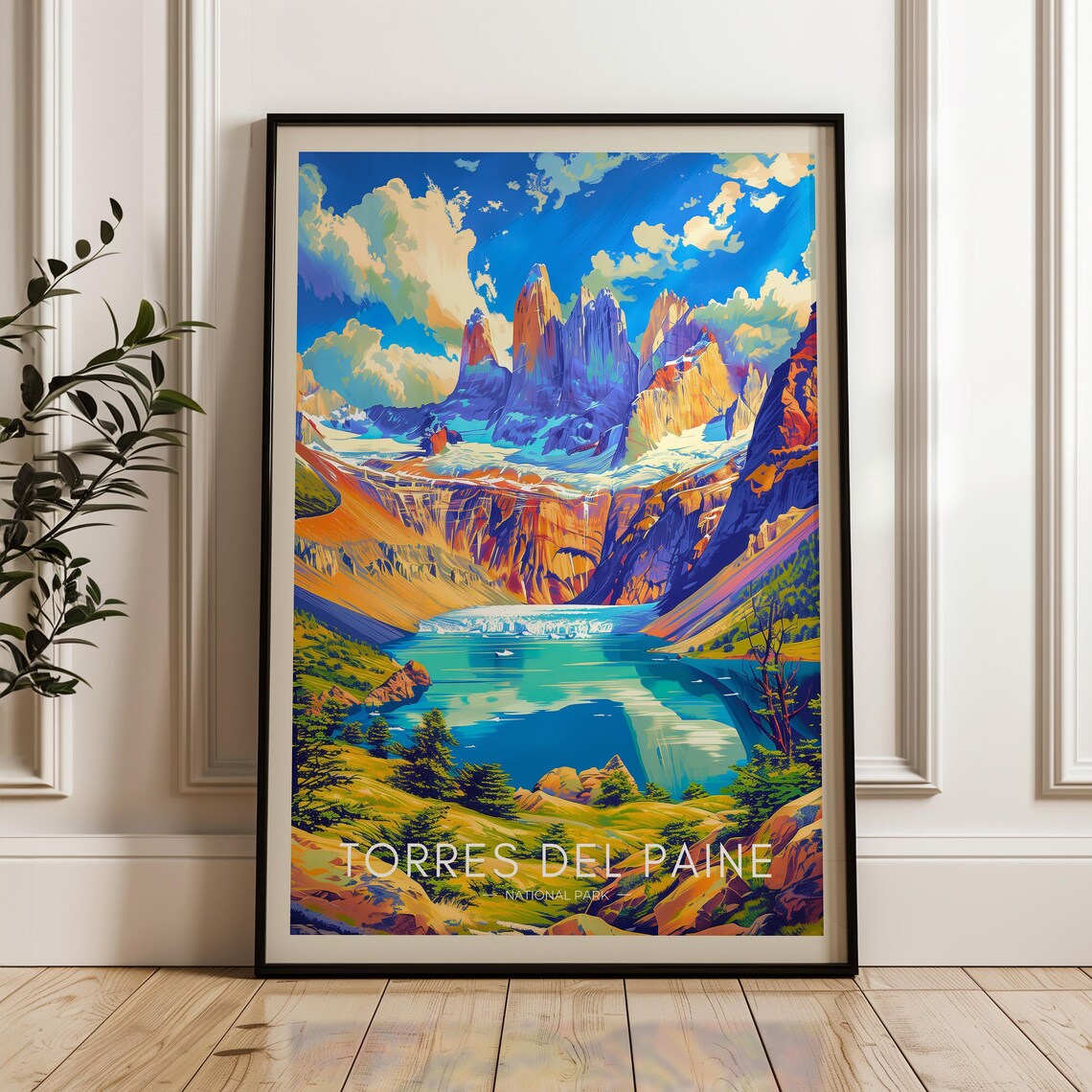 Torres Del Paine, Chile Travel Poster Art Print
