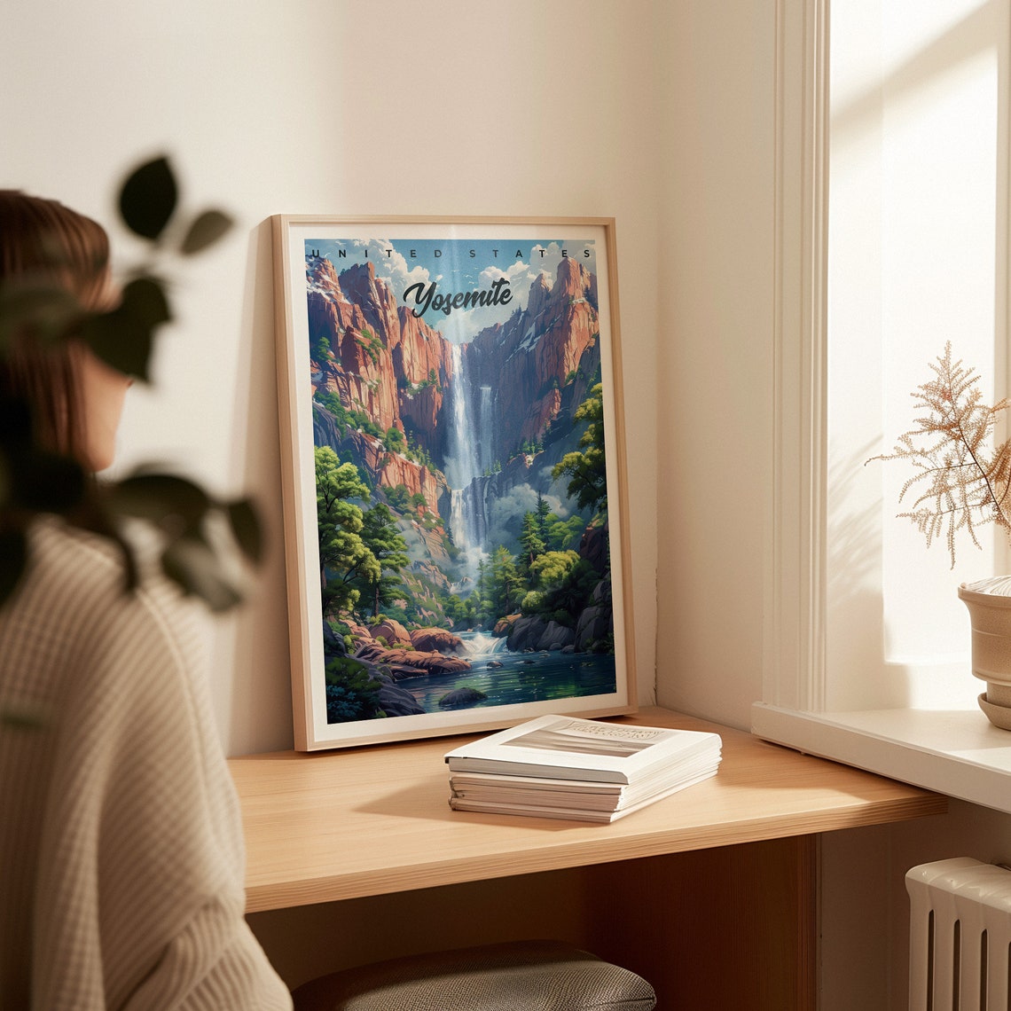 Yosemite National Park Waterfall Granite Cliffs Travel Poster - Image 2