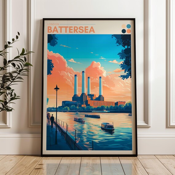Battersea Power Station London Travel Poster Artwork