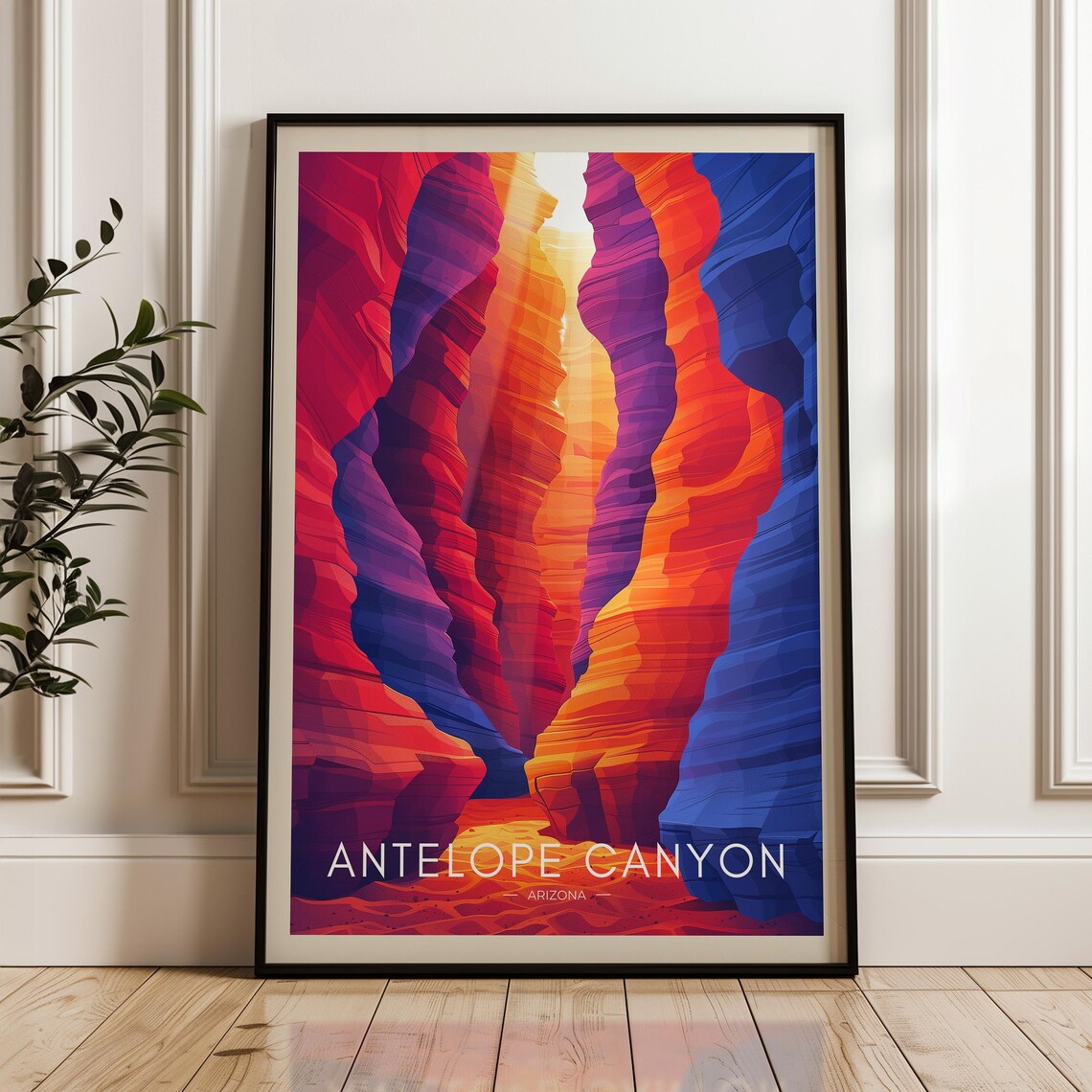 Antelope Canyon Arizona Slot Canyon Red Orange Rock Waves Poster