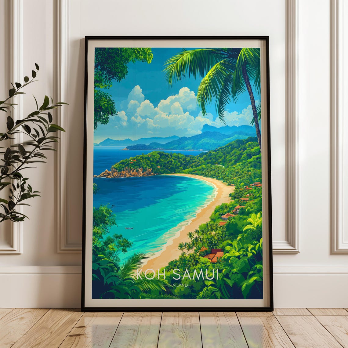Koh Samui Travel Poster, Tropical Island Decor