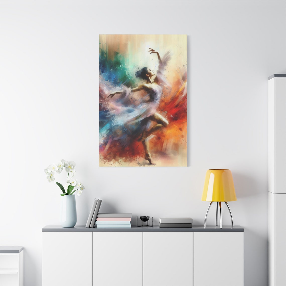Elegant Ballet Dancer Art Vibrant Dancing Woman Wall Art Graceful Dance Movement Painting Dance Lover Gift Stretched 125 - Image 4