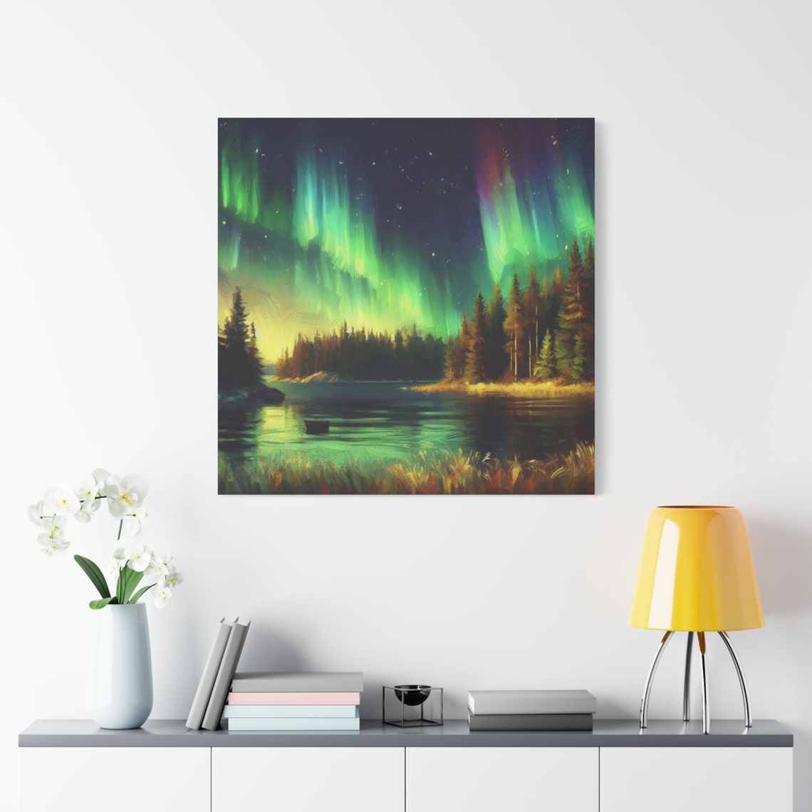 Northern Lights Landscape Wall Art Aurora Sky Print Night Sky Nature Art Room Decor Wall Decor Stretched 125 - Image 4