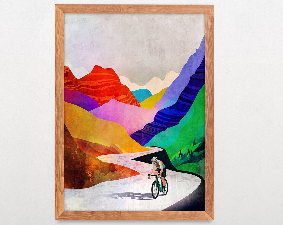 Summer Breeze Cycling In The Mountains Art Print