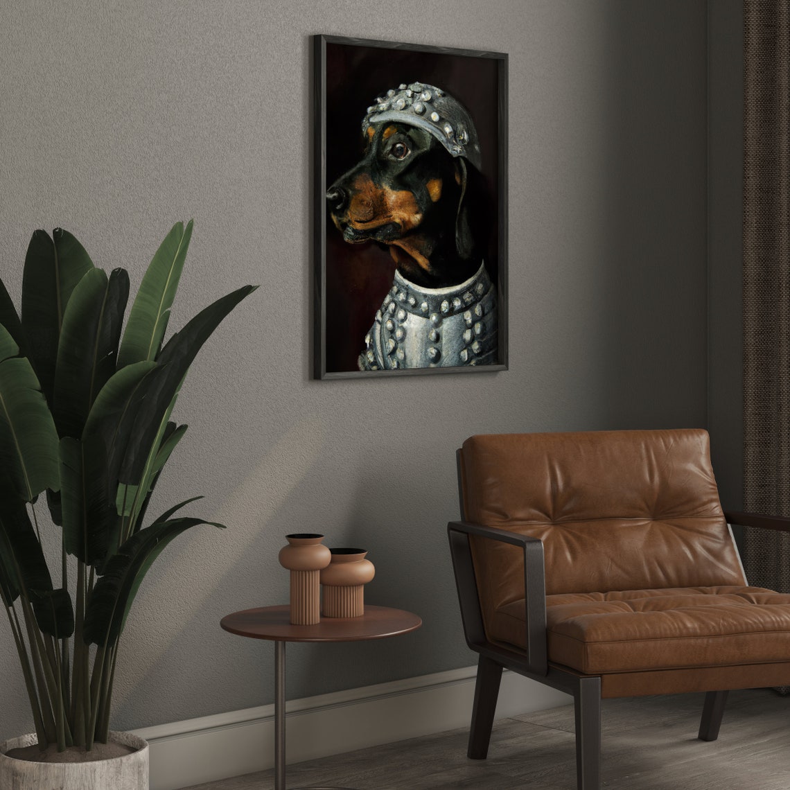 Dog In The Middle Ages Doberman Knight Dog Funny Picture Pet Portrait Dog Portrait Oil Painting Oil Painting Dog - Image 2