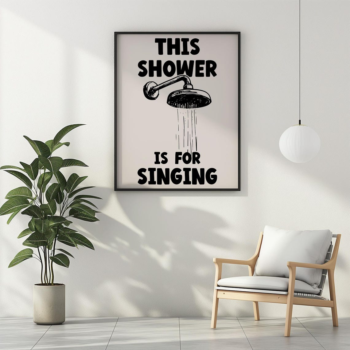 This Shower Is For Singing Funny Bathroom Wall Decor Modern Bathroom Wall Art - Image 3