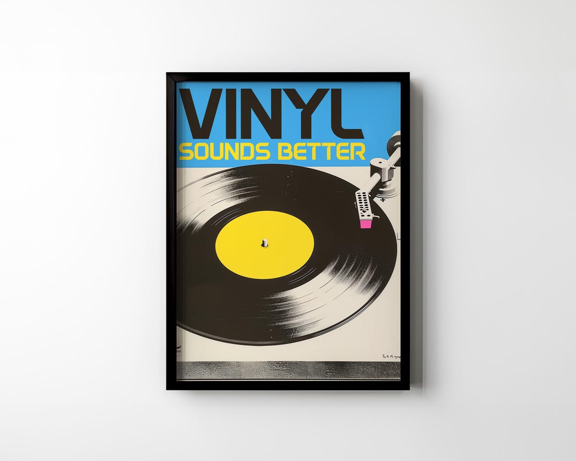 Vinyl Sounds Better Retro Turntable Pop Art Music Room Poster - Image 2