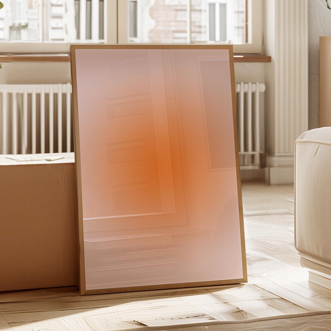 Orange Fade Aura Art Print, Modern Gallery Decor