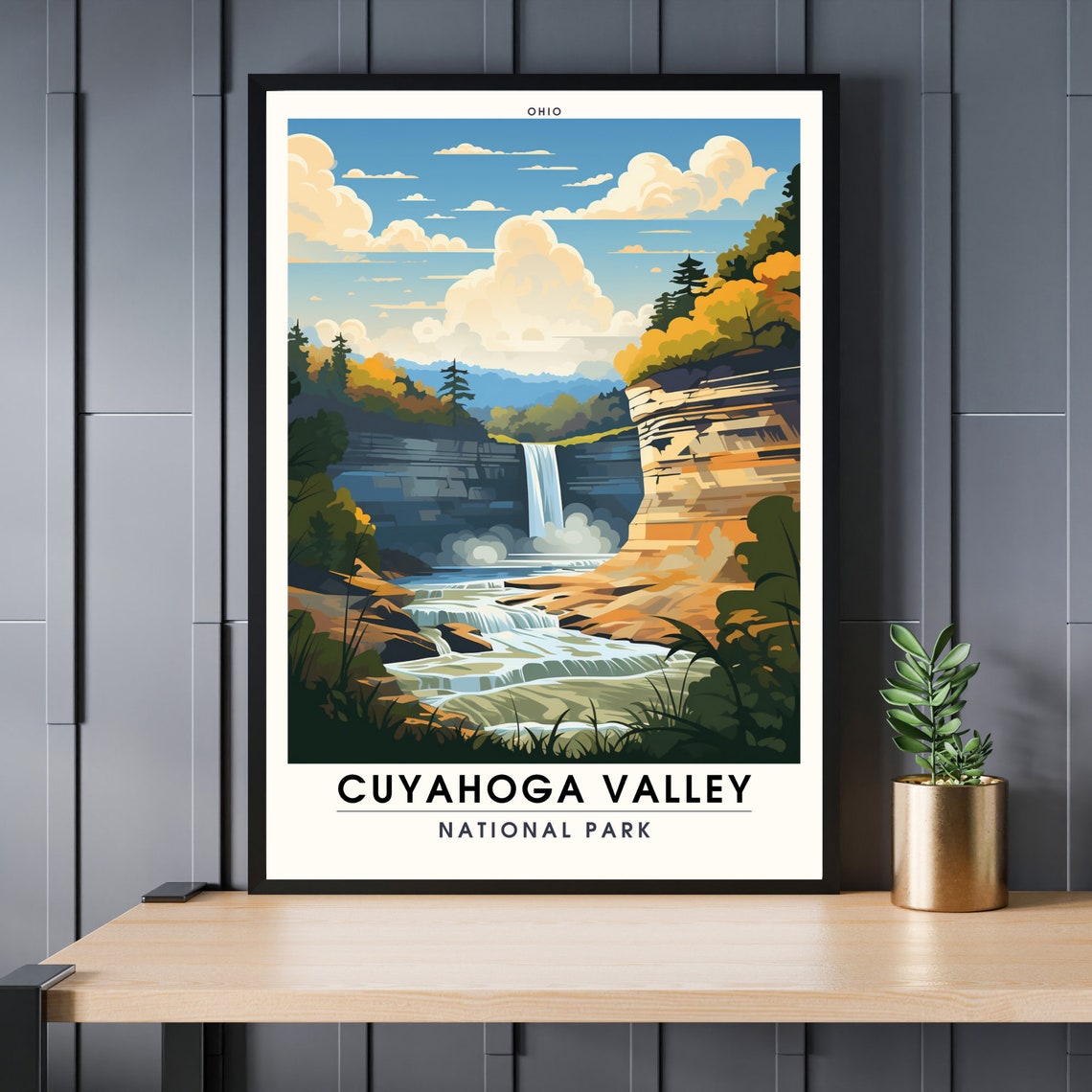 Cuyahoga Valley National Park Ohio Waterfall Canyon Autumn Poster